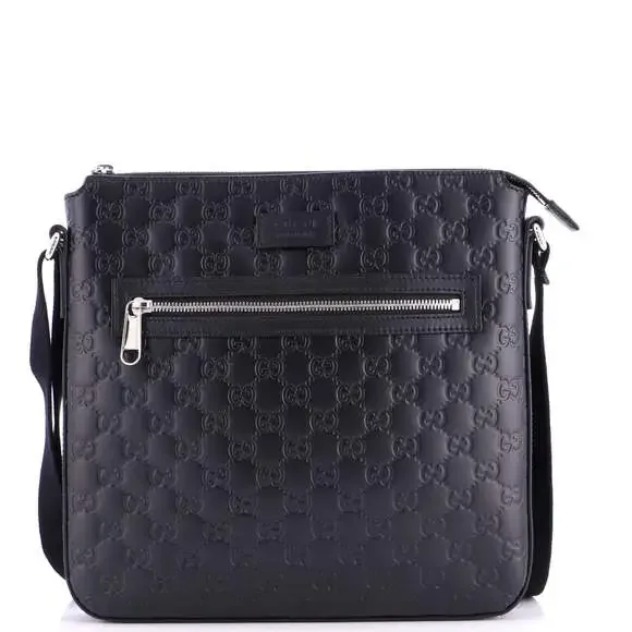 Signature Zip Messenger Bag Guccissima #237778G12B - Picture 1 of 7